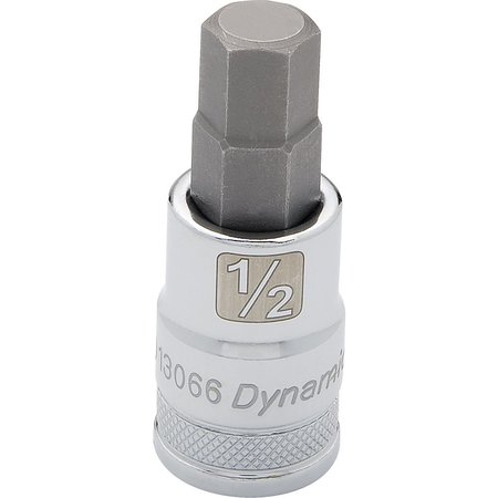 DYNAMIC Tools 1/2" Drive SAE Hex Head, 1/2" Bit Standard Length, Chrome Socket D013066